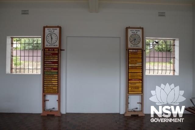 Doonside Railway Station Group - Roll over indicator boards in the waiting room