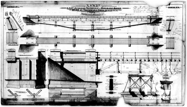 Plans for bridge over Tenterfield Creek