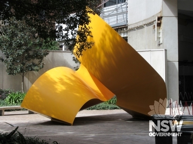 Charles O. Perry’s “S”, located in the court on the north eastern side of the tower.