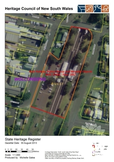 Bulli Railway Station State Heritage Register (SHR) Listing Curtilage (Database ID#5011957)
