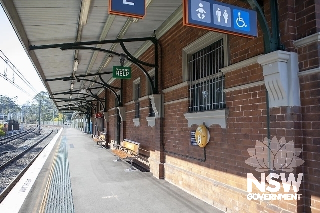 Beecroft Railway Station - Platform 2 Under awning and building detail.