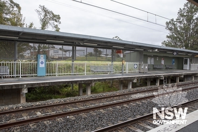 Dapto Railway Station Group - Platform 1 awning and shelter.