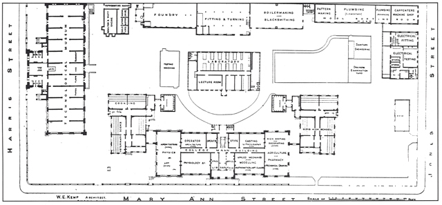 [Site Plan of] Technical College Ultimo Sydney by W.E. Kemp, 1899