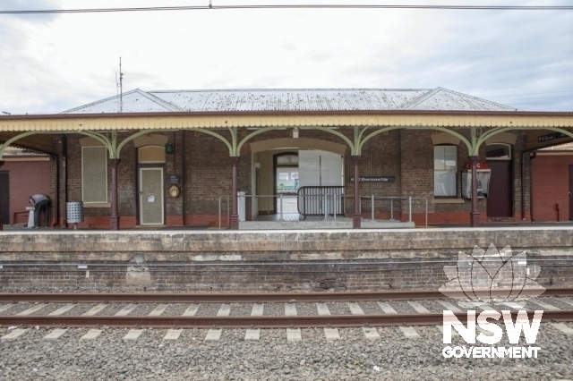 Riverstone Railway Station Group and Residence - Brick platform 1 construction and Station building