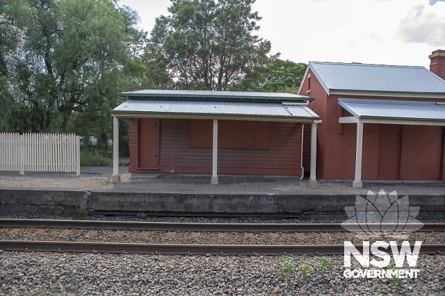 Greta Railway Station Group - Signal box with a skilloin roof
