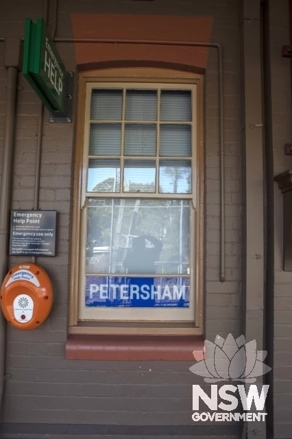 Petersham Railway Station Group - Window with station name.