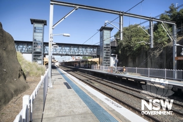Wollongong Railway Station Group - View from the Northern end of Platform 2, footbridge and Lifts