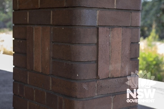 Cringila Railway Station Group - Decorative brickwork piers.