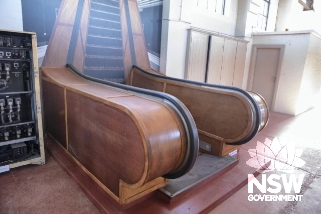 Sutherland Railway Sub-station - Part heritage escalator on loan from Sydney Trains