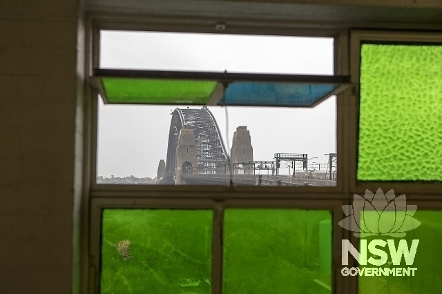 The Rocks (Argyle Street) Railway Sub-station and Switchhouse - View to the Sydney Harbour Bridge