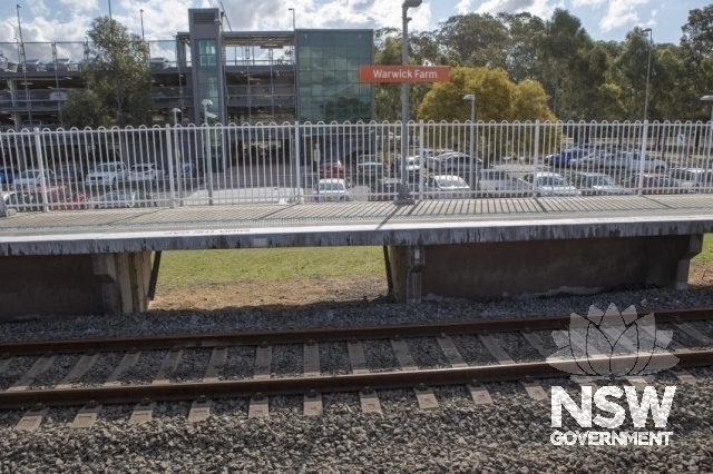 Warwick Farm Railway Station Group - Platform and piers construction.