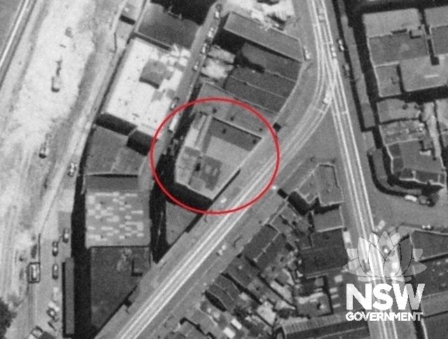 1949 aerial photograph showing the building at this time
