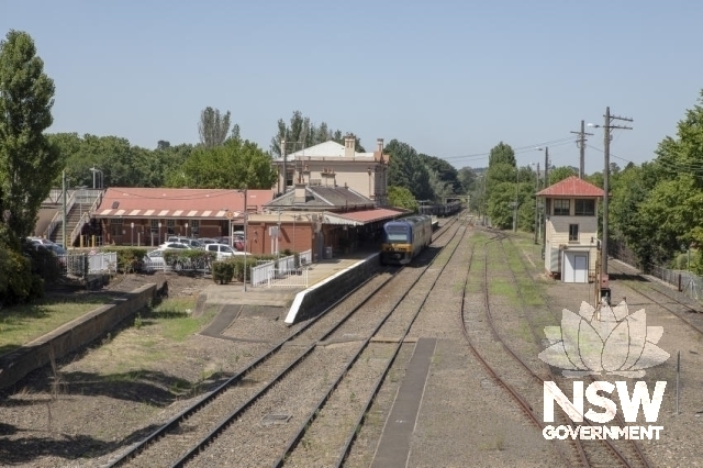 Moss Vale Railway Precinct -  view of Station Building, Railway Refreshment Room, and platforms