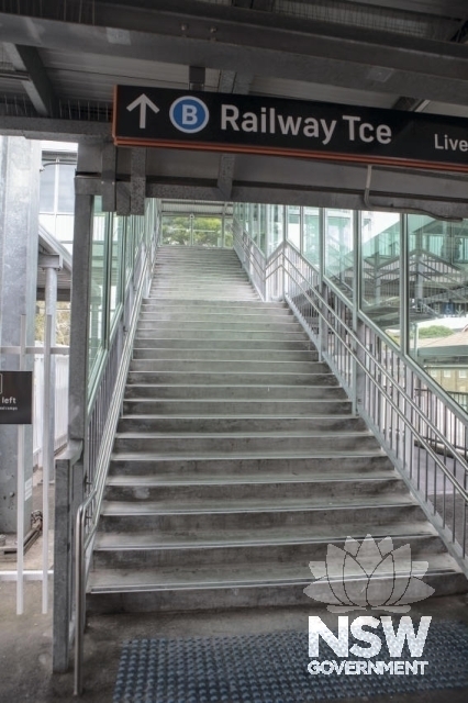 Guildford Railway Station - Stairs to overhead footbridge.