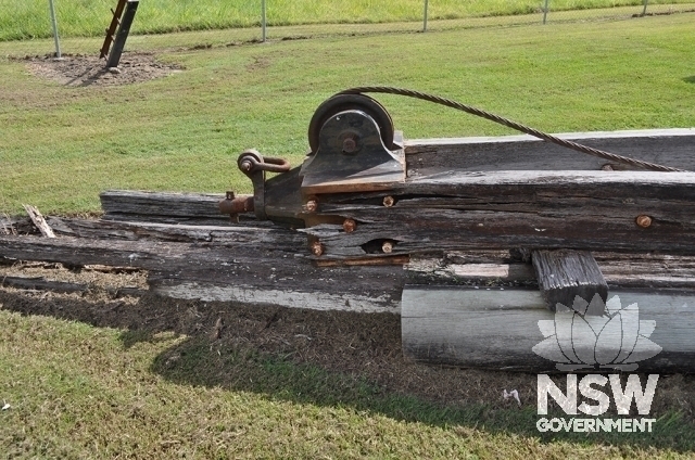 Old Casino Railway Crane - Dismantled 2013 - Detail of rotten timber