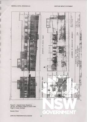 Imperial Hotel, Elevations. Job No. 747 Sheet 3 dated 15 March 1940 (Client in John Oultram Heritage & Design, 2001).