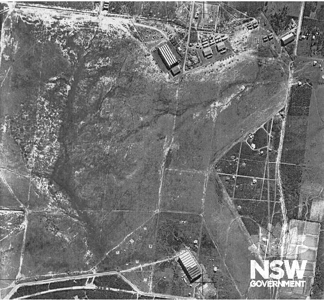 South eastern section of Bankstown Airport. The de Havilland facility is the large structure at the bottom of the photograph (From the Skies).