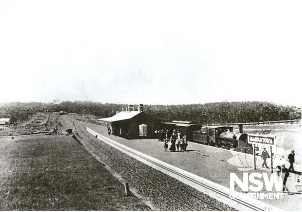 Bankstown Railway Station several months after the official opening, looking to the east.(State Records Series 17420)