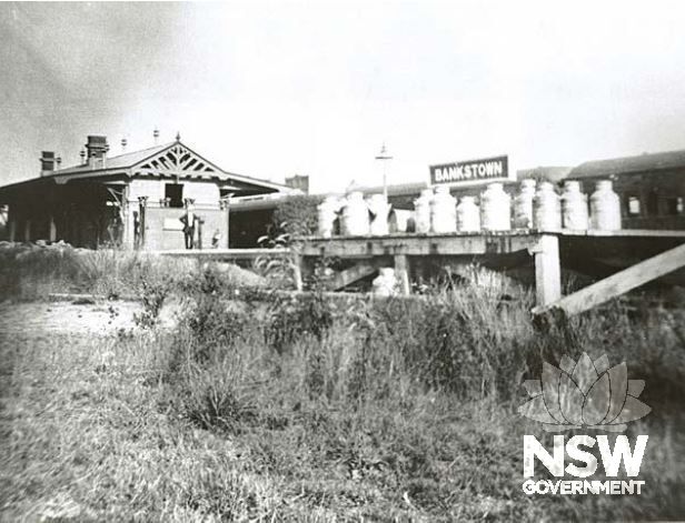 Bankstown Railway Station several months after the official opening, looking to the east.(State Records Series 17420)
