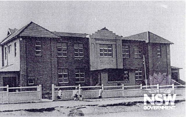 The first permanent building to be erected at Greenacre Public School (Reproduced on the cover of Greenacre Public School 75th Anniversary)