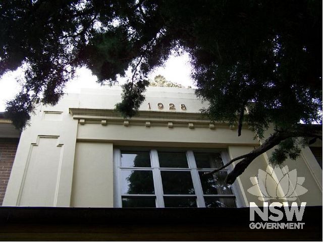 Decorative detailing associated with the façade of the 1928 building.