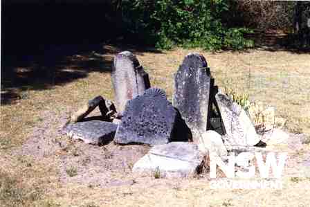 Headstones at west end of site