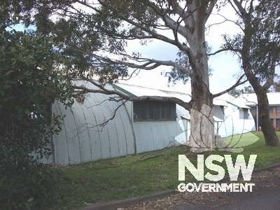 View along south-western elevation of the Quonset hut.