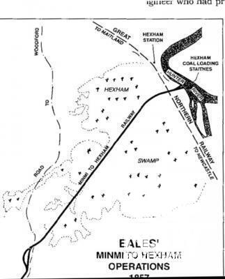 Diagram of Minmi Hexham Railway Route c. 1857 [Source: Andrews, 2007, p 18]