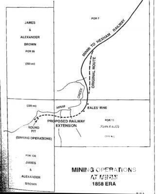 Diagram showing proposed extension to Railway at Minmi associated with expansion of mine by J & A  Brown. [Source: Andrews, 2007, p 23]