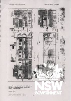 Imperial Hotel, Roof Plan & Sections. Job No. 747 Sheet 2 dated 15 March 1940 (Client in John Oultram Heritage & Design, 2001).