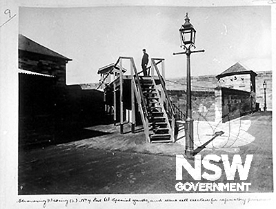 Wing, No. 7 post, yards & stone wall, c.1898