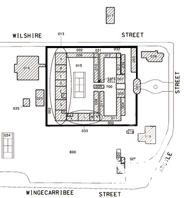 Block plan, outer wall
