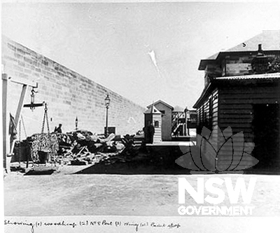 Woodshop, paintshop, No. 8 post, wing & outer wall c.1898
