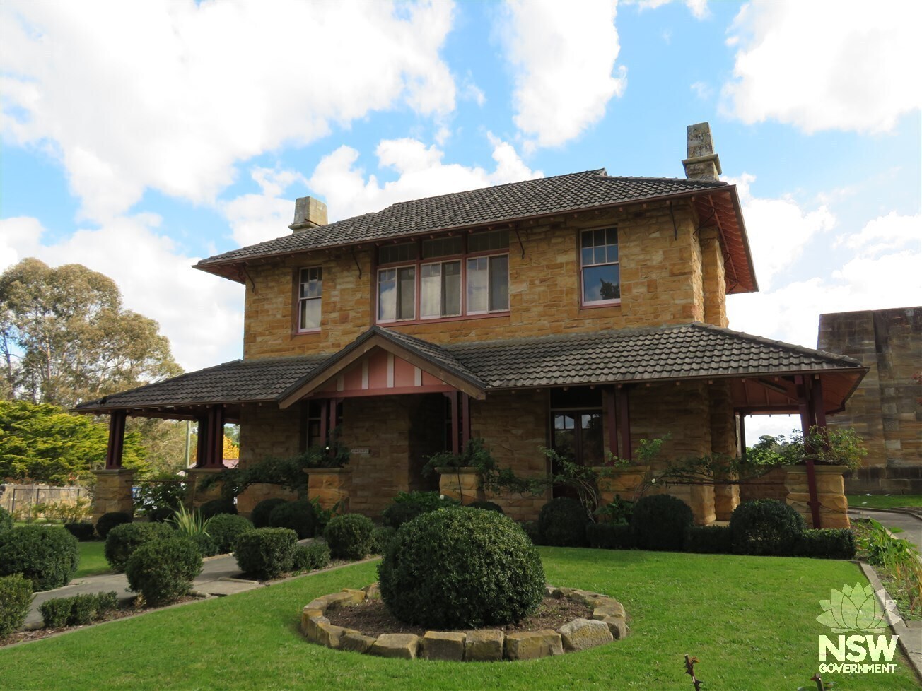 Eastern (front) elevation of the Arts & Crafts Shop (former Governor's residence) at Berrima Correctional Centre, 2017