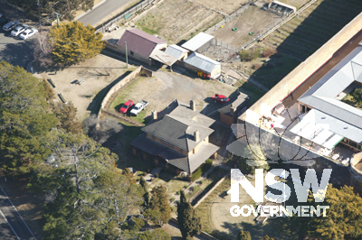 Farm buildings, aerial