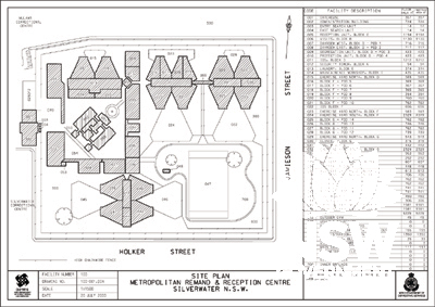 Block plan, Metropolitan Remand & Reception Centre, Silverwater