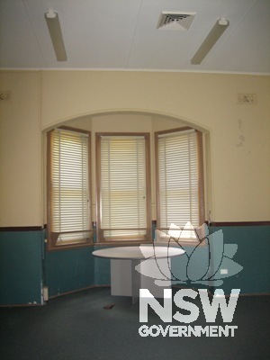 Interior of main building showing bay window (former ladies waiting room).