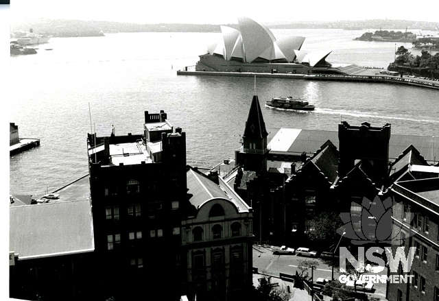 View of Hickson Rd and George St North showing the ASN & Co building  and the Opera House