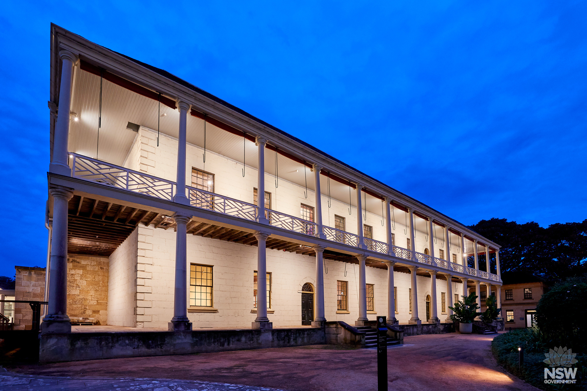 Forecourt, Mint Entrance and the Macquarie Balcony