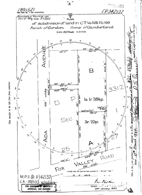 1940 subdivision plan