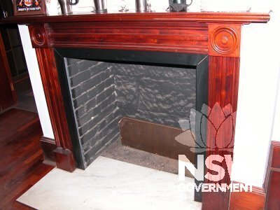 Perth House, interior. Timber fireplace surrounds.