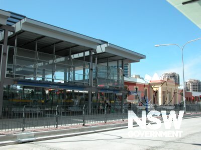 Parramatta Railway Station. Argyle Street, showing new structures next to old.