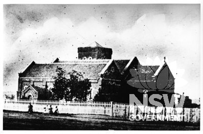 All Saints Anglican Church, Bathurst (before it was made into a cathedral) with original, low bell-tower, c.1850s