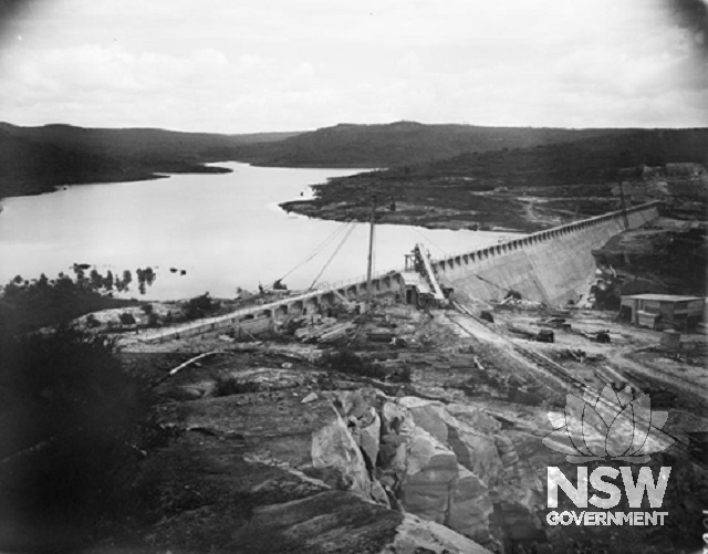 Manly Dam c1922 when the wall was raised for the third time.