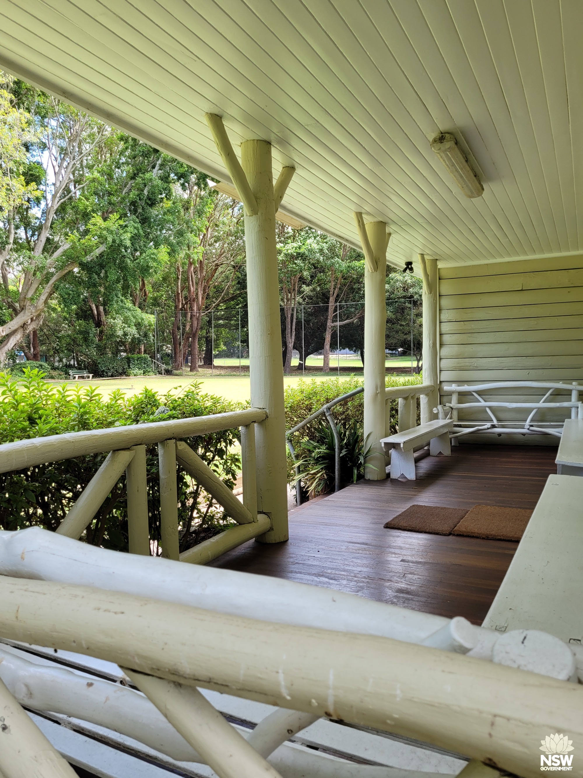 Sydney Croquet Club clubhouse eastern verandah rustic details