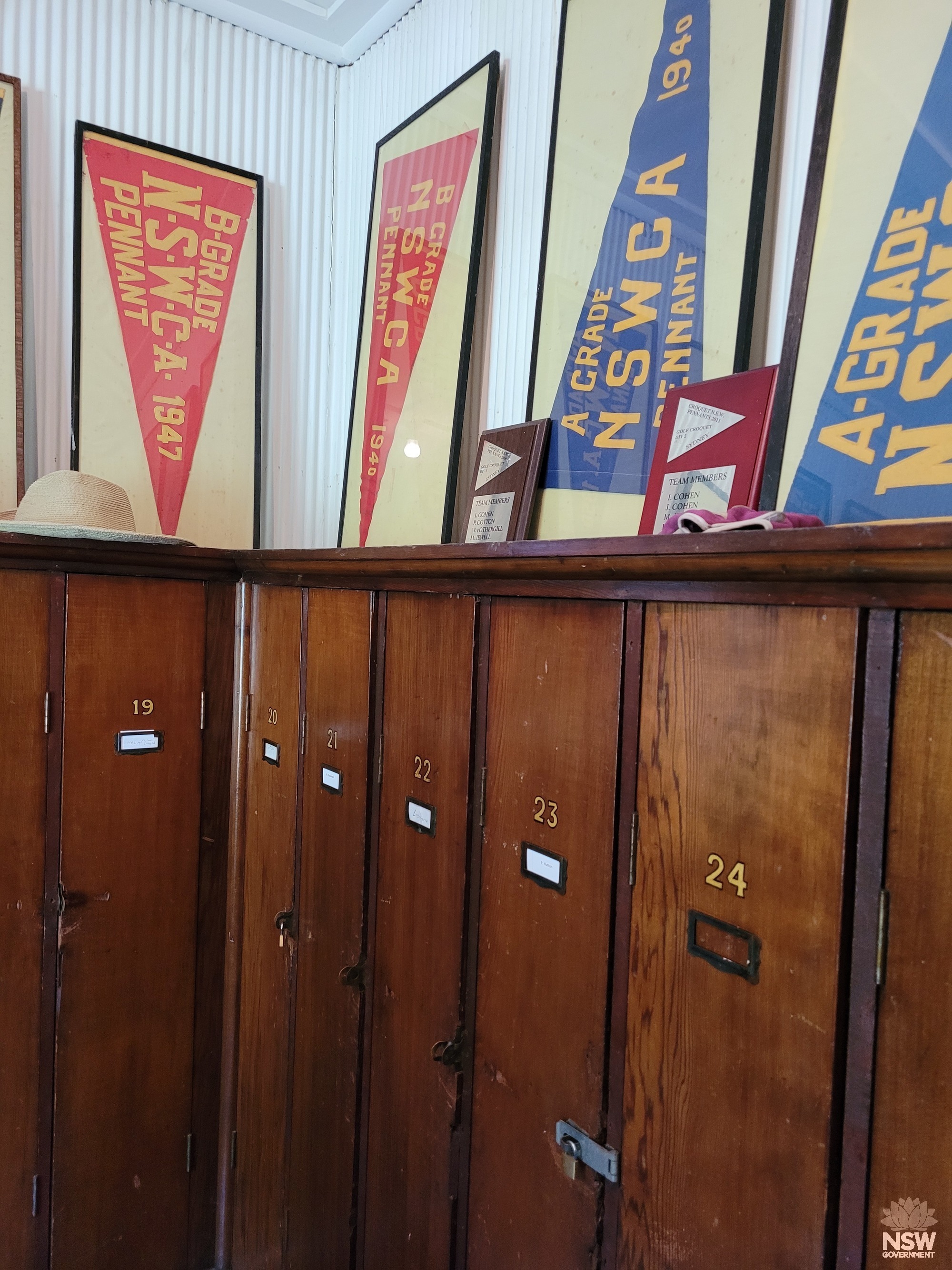 SCC original lockers and some pennants
