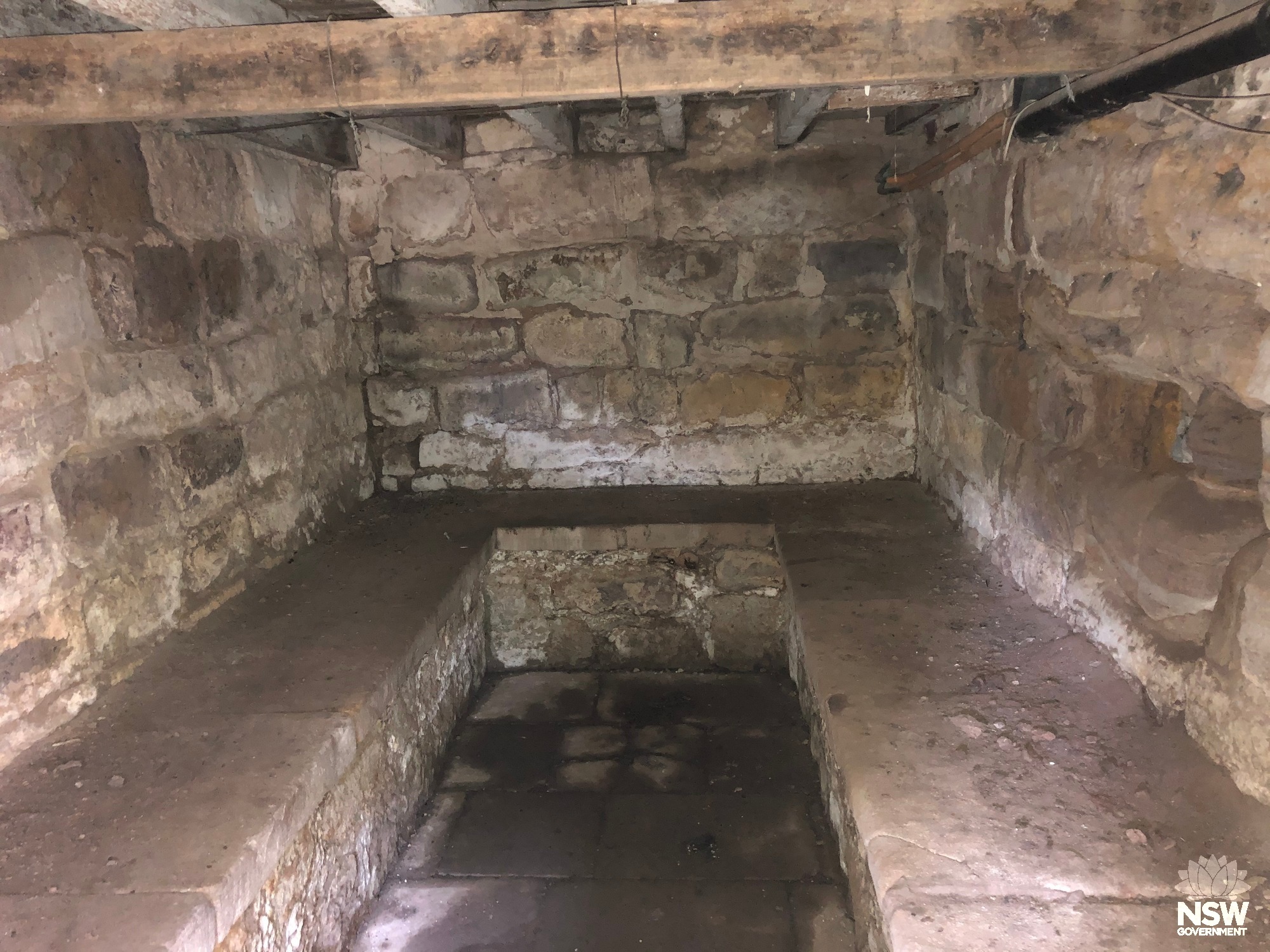 Wingello Park - Kitchen Wing cellar - stone benches