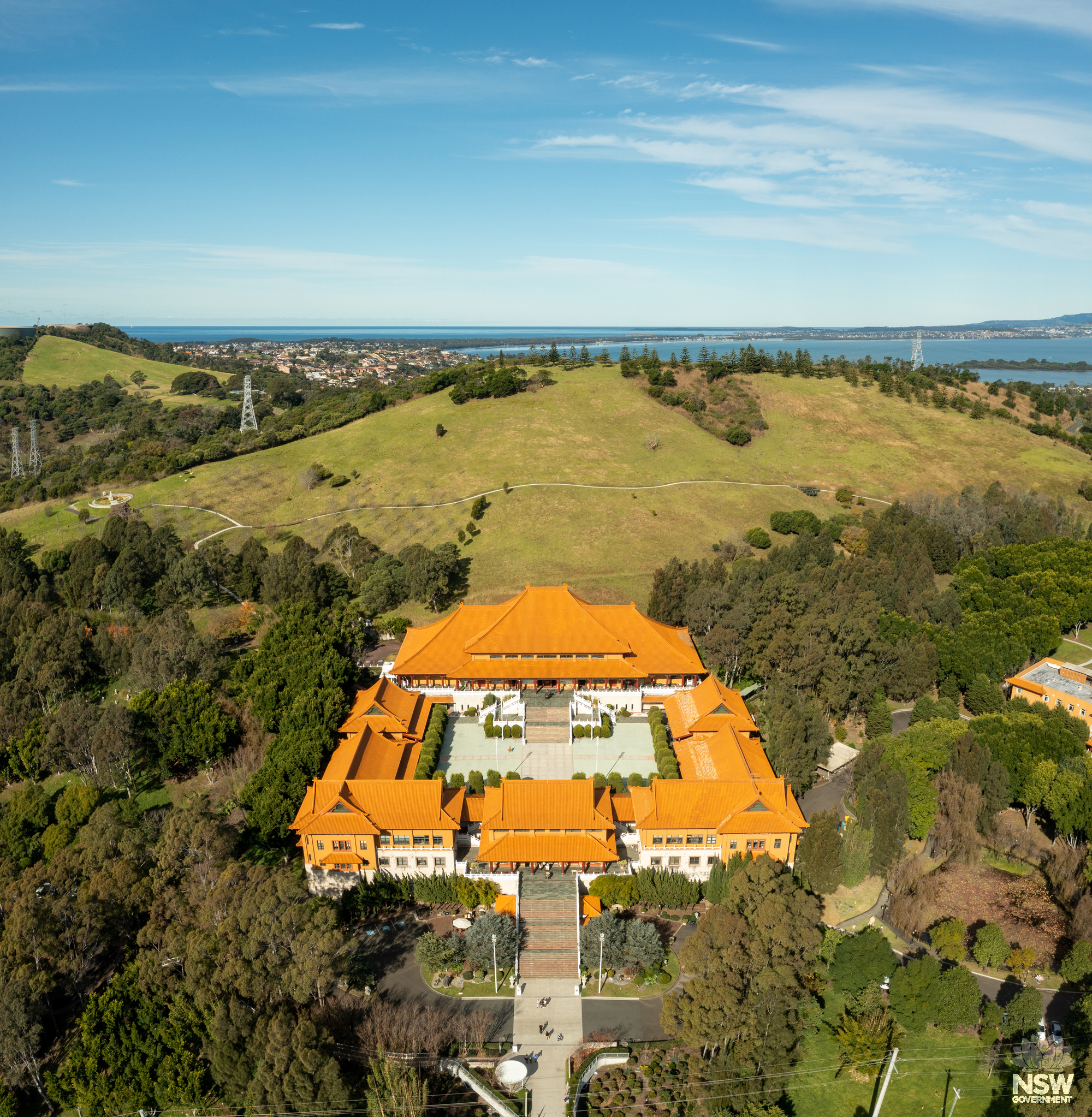 Aerial view of Nan Tien Source Tourism Australia Destination NSW 2019