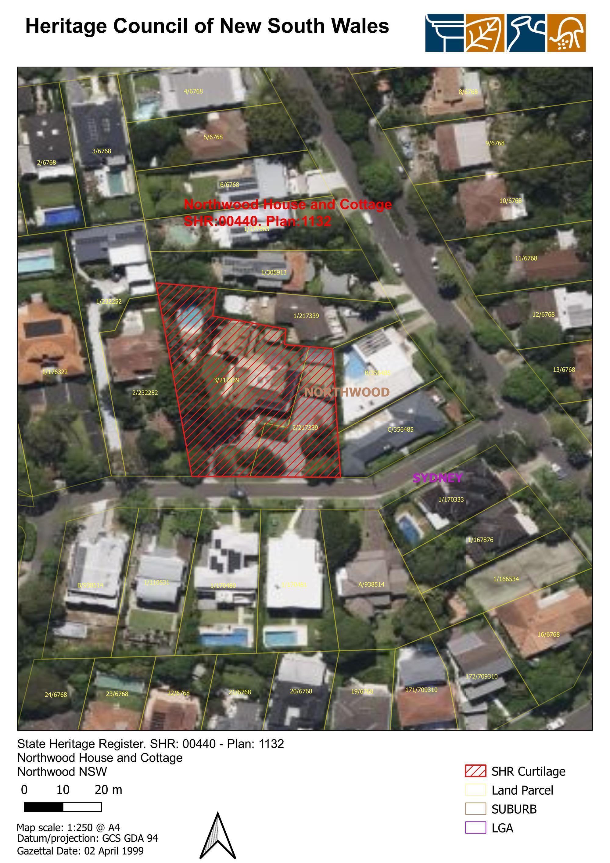 Northwood House and Cottage - Final SHR curtilage