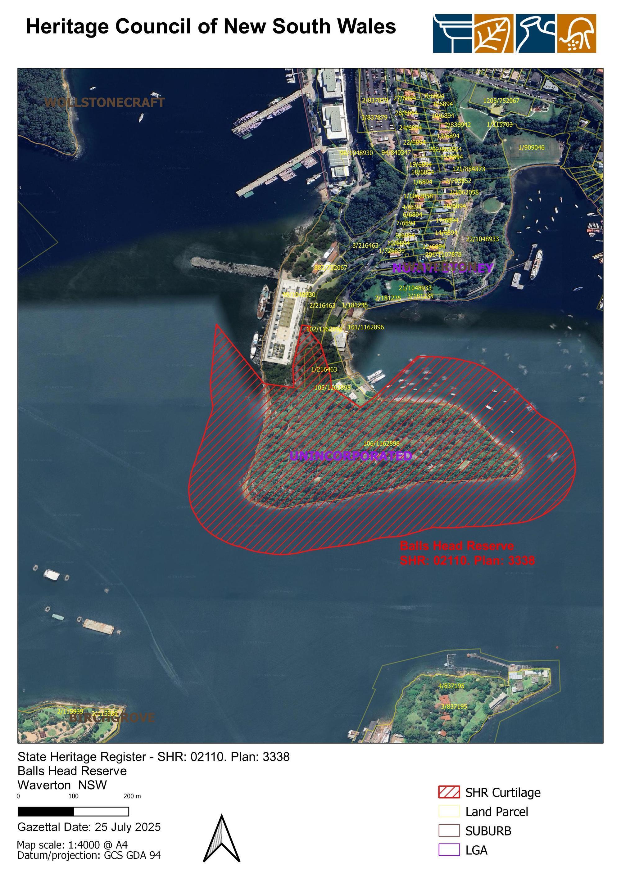 Balls Head Reserve - SHR Curtilage Plan